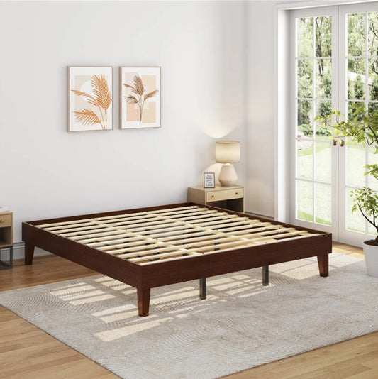 Walnut Platform Frame (No Boxspring Needed)