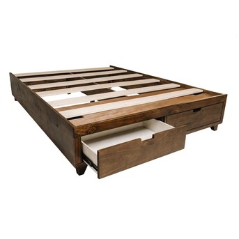 Wooden Walnut Bed Platform with storage drawers! ★50% OFF★ QUEEN Size only in stock!